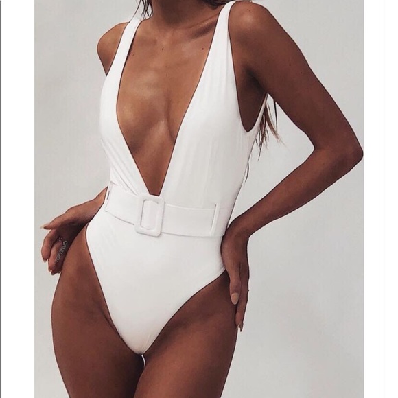 Midnight Black Deep V One Piece Swimsuit - Picture 5 of 5